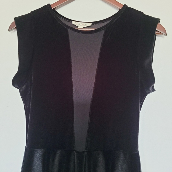 New Black Mini Velvet Dress Size Small - Picture 2 of 8
